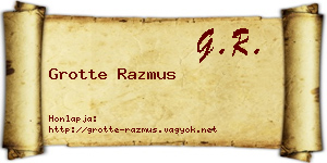 Grotte Razmus névjegykártya